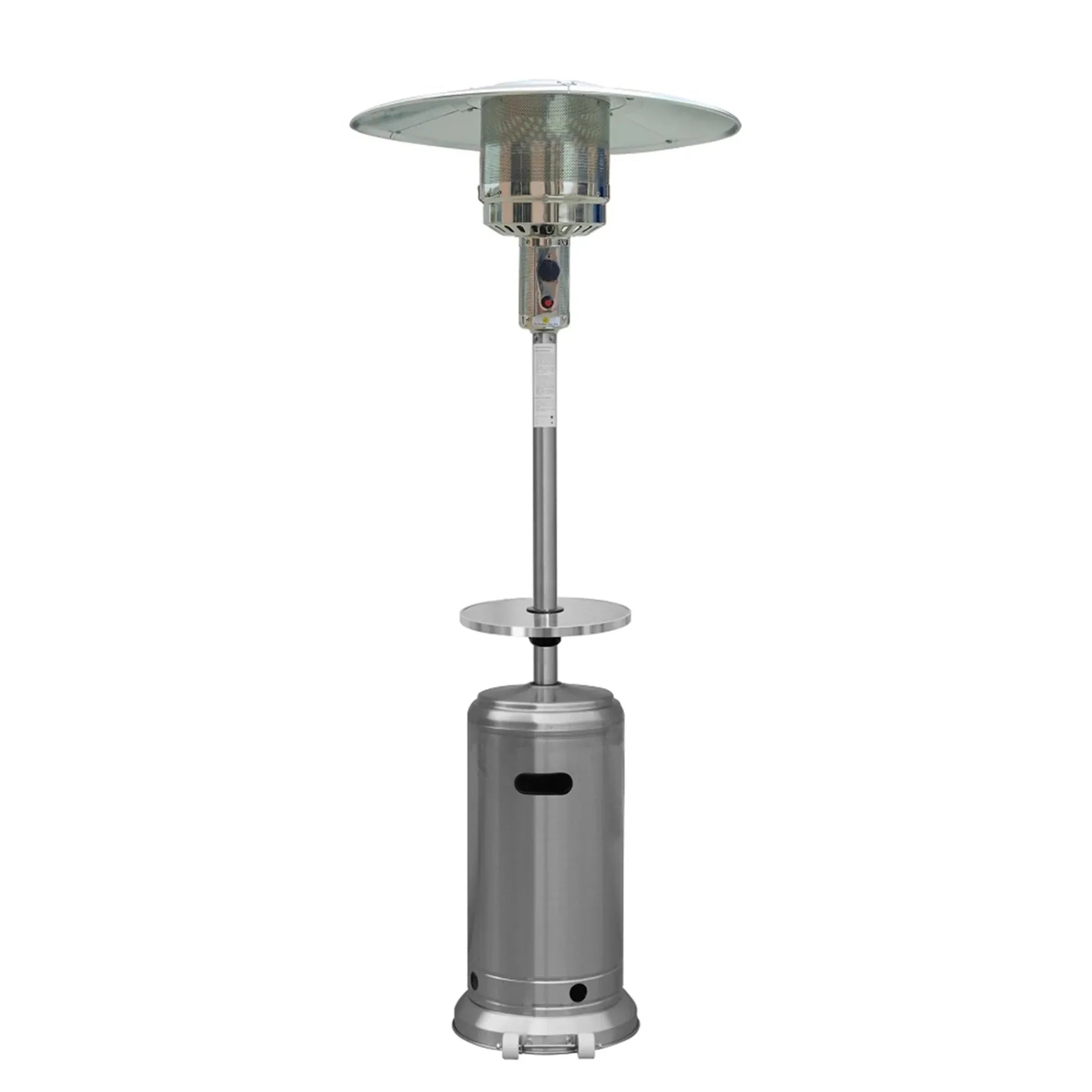 48000 BTU Silver Steel Propane Cylindrical Pole Standing Patio Heater - Clinch River Fishing USA