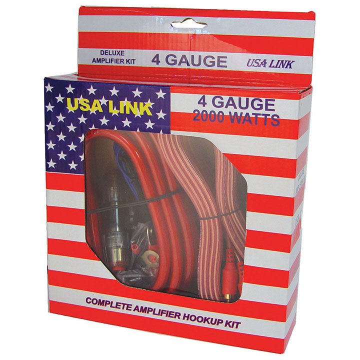 *USA LINK* 4G. AMP WIRING KIT W/RCA CABLES; QPOWER