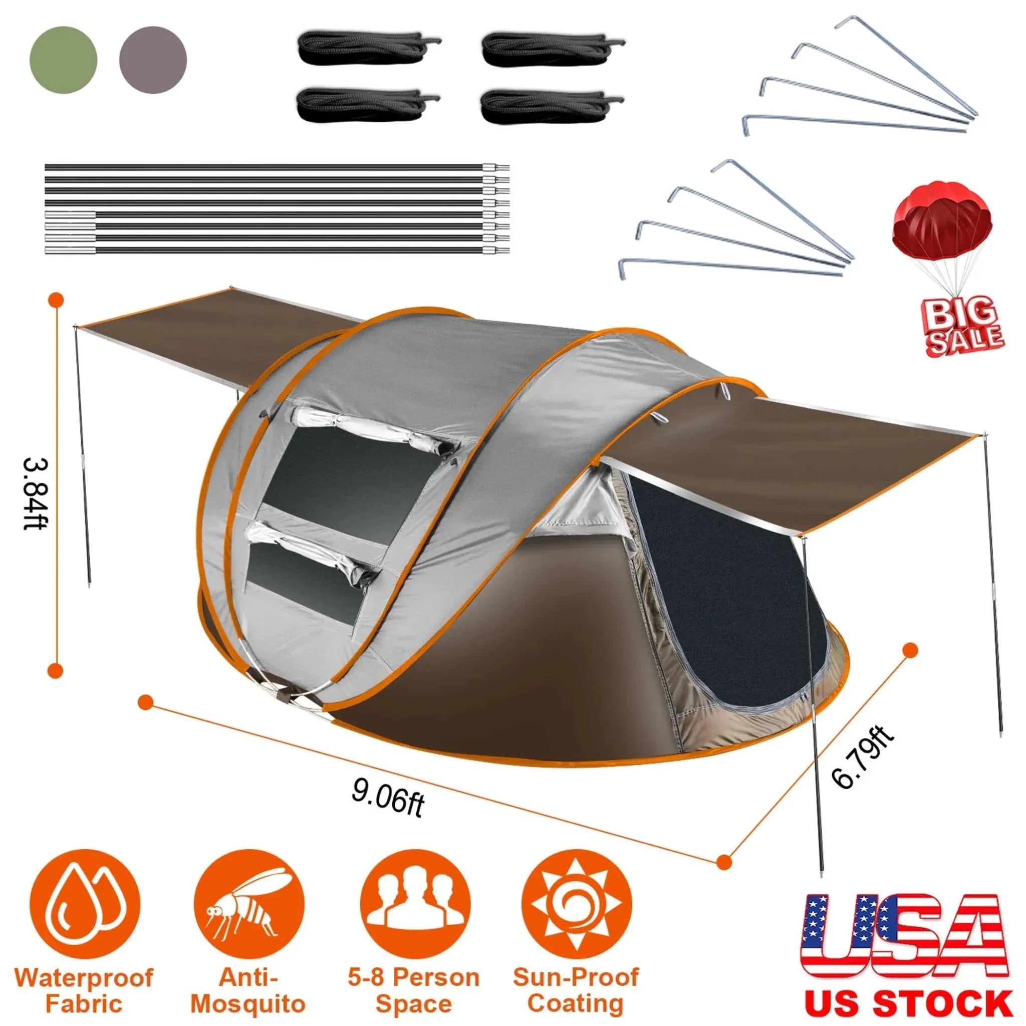 5-8 Person Pop Up Tent - Clinch River Fishing USA