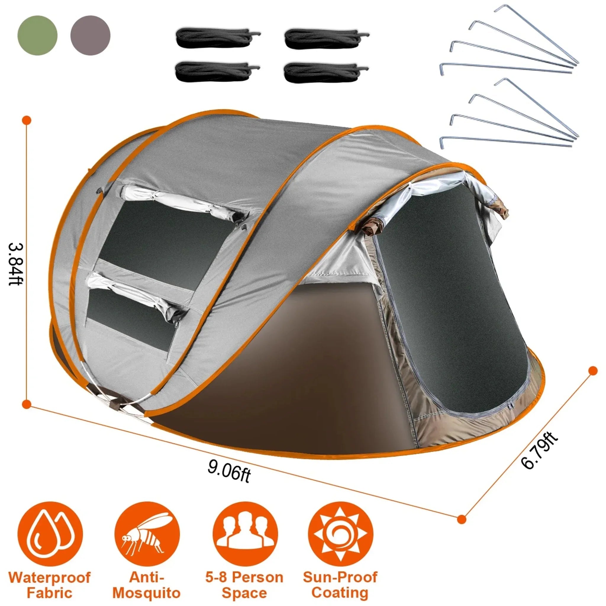 5-8 Person Pop Up Tent Automatic Setup Camping Tent - Clinch River Fishing USA