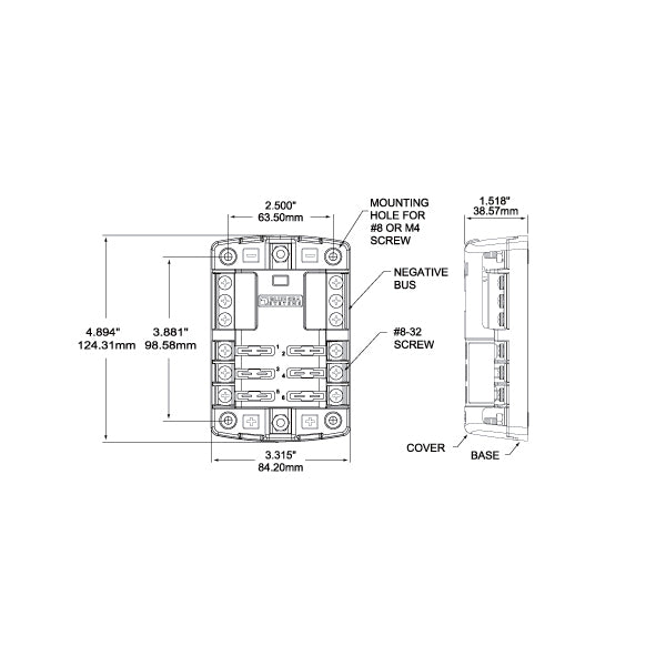 Blue Seas Stblade Fuse Block 6 Circuit