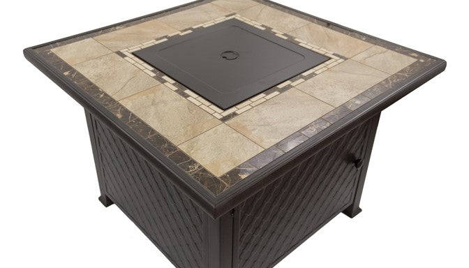 Square Tile Fire Pit in Bronze