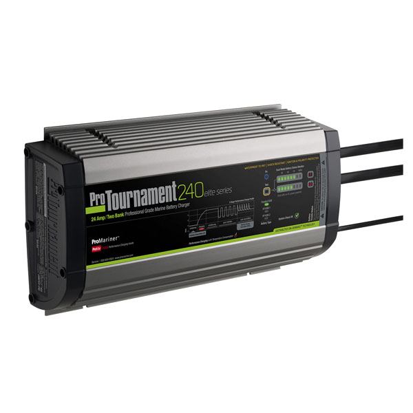 ProMariner ProTournament 240 Elite 24 amp, 2-Bank Professional Grade WP Battery Charger