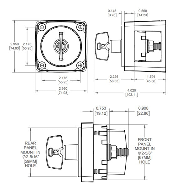 Blue Seas M BATTERY SWITCH W/KEY