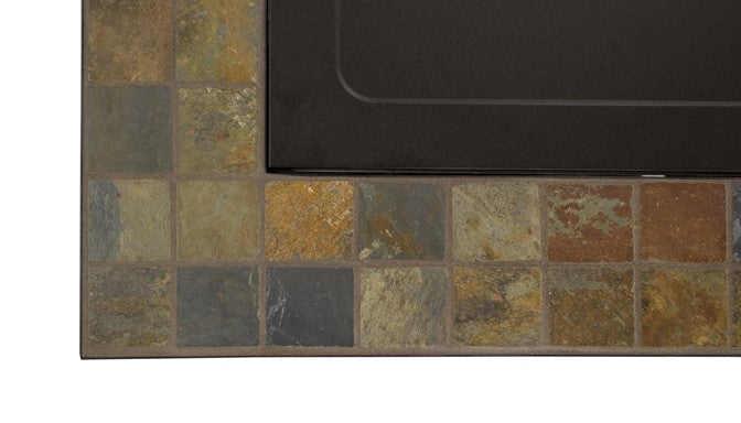 Square Slate Fire Pit in Bronze