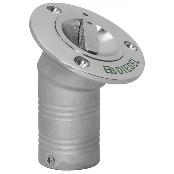 Whitecap Industries Pkgd. 316 S.S. 30° 1-1/2" Hose Deck Fill (EPA) - DIESEL
