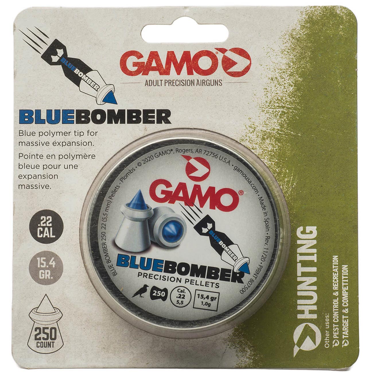 Gamo BLUE BOMBER .22 CAL 250 CT