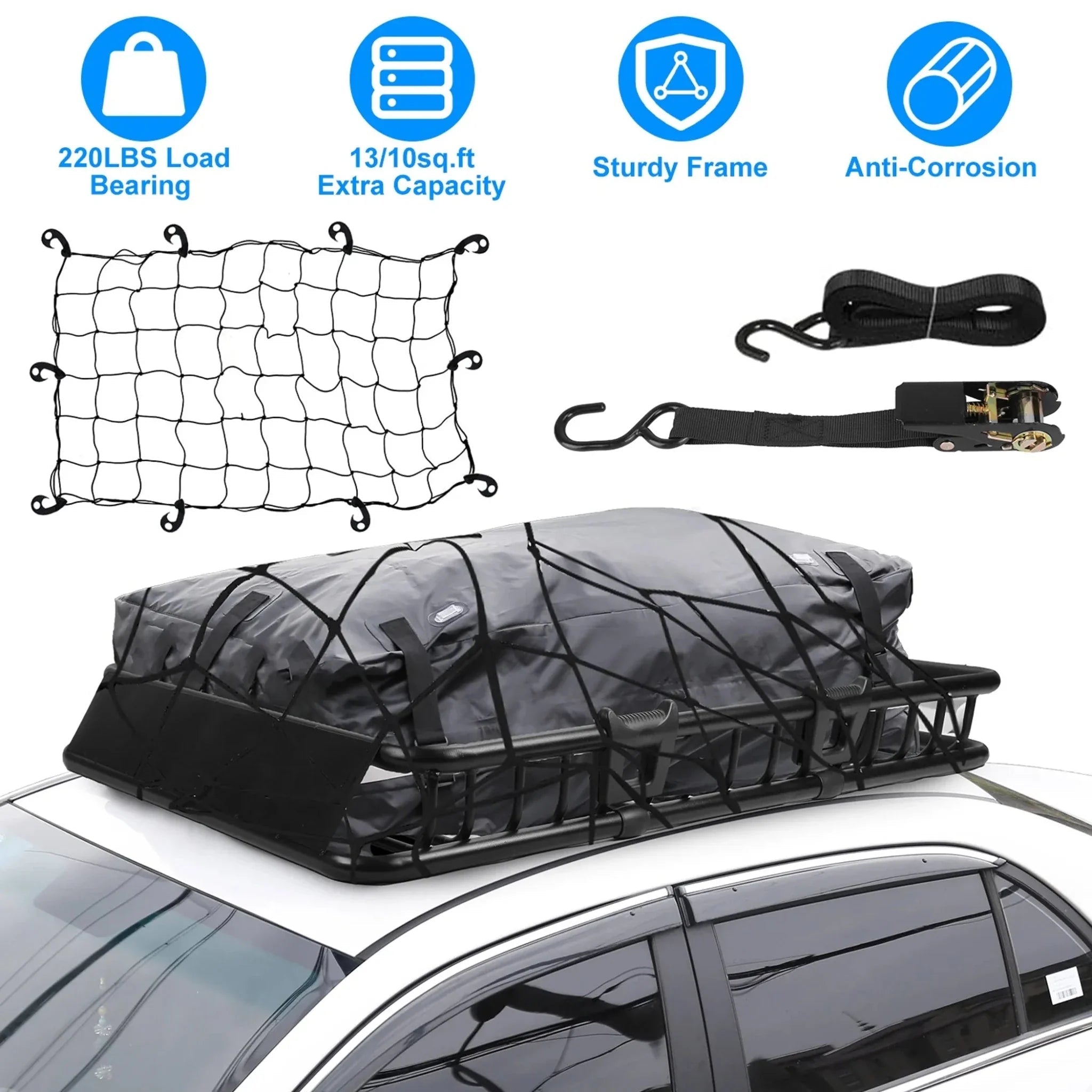 63x39x6.3in Universal Roof Rack Cargo Carrier Car - Clinch River Fishing USA