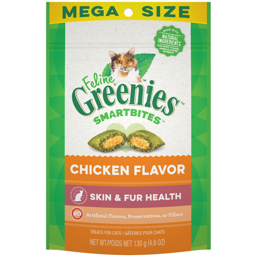FELINE GREENIES Smartbites Healthy Skin & Fur Chicken 4.6oz