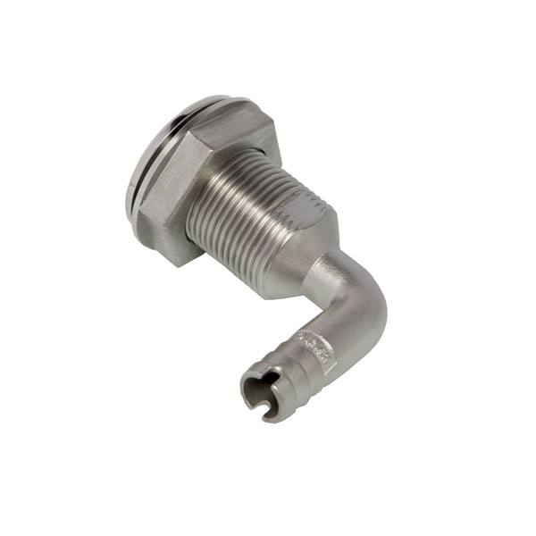 Whitecap Industries Duplex S.S. 90° Thru-Hull w/Barb 1-1/2"