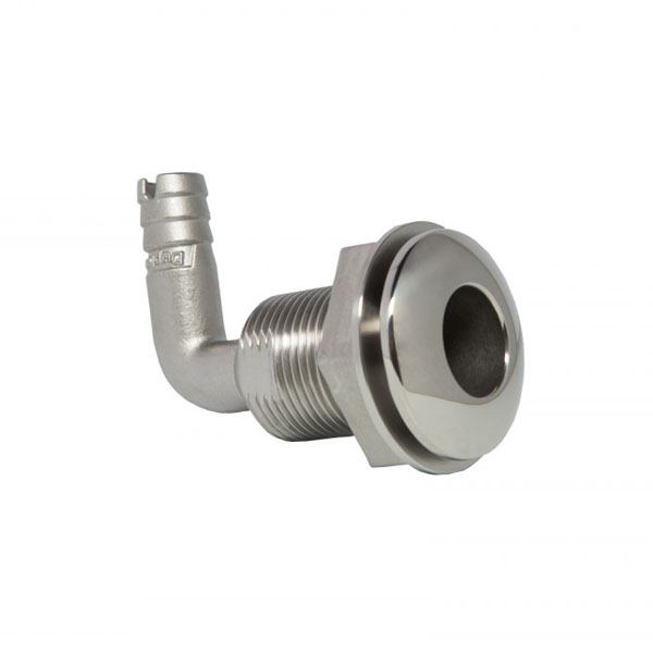 Whitecap Industries Duplex S.S. 90° Thru-Hull w/Barb 1-1/2"