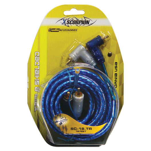 XScorpion 6-Foot Right Angle Triple Shielded RCA Cable with Remote Wire