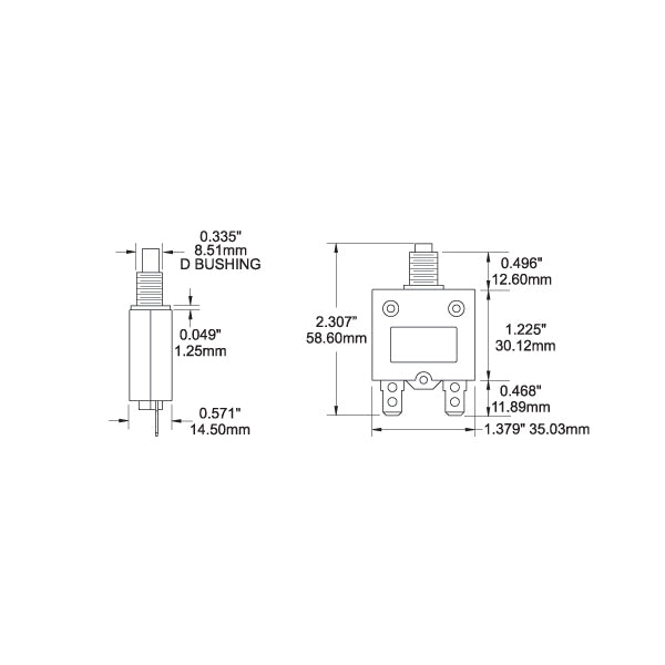 Blue Seas Circuit Brkr Push Button 5A