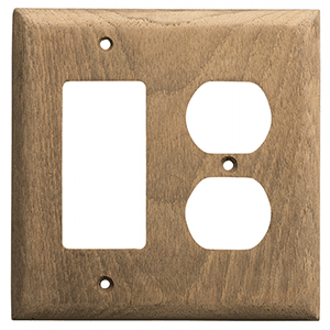 Whitecap Teak Rocker Switch/Duplex Receptacle Cover Plate