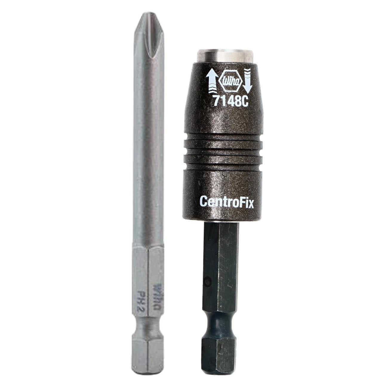 Wiha CentroFix 1/4" Quick Release Bit Holder with Bit Phillips #2