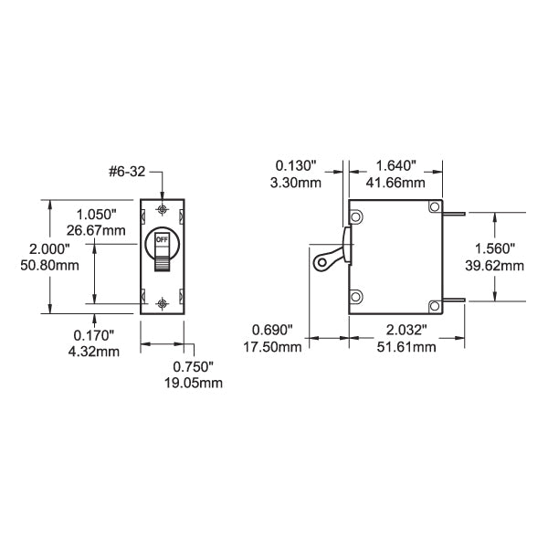 Blue Seas Circuit Brkr Aa1 Tog 25A Blk