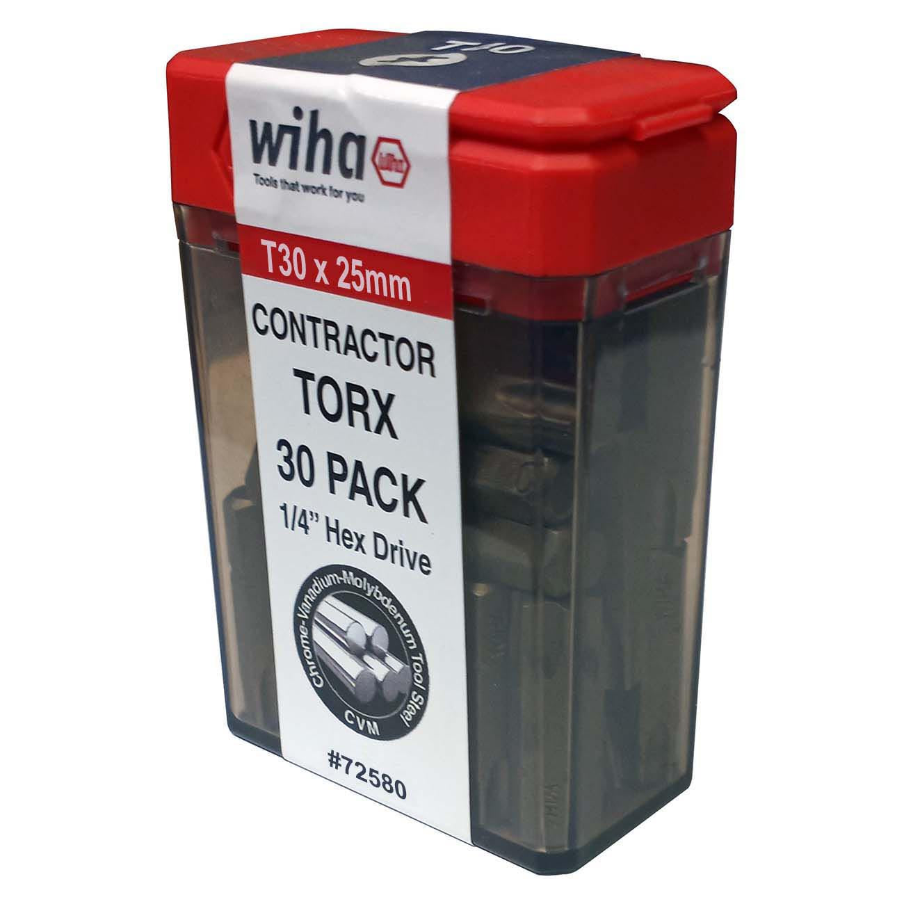 Wiha Torx Contractor Power Bit T30 x 25mm - ContractorGÇÖs 30 Pack