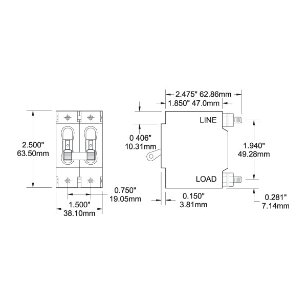 Blue Seas Dbl Pole A/C Brkr Wht-100A