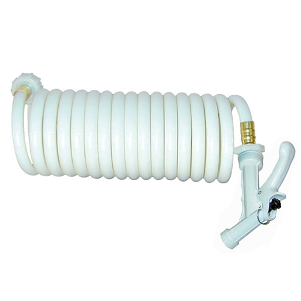T-H Marine 15' Coiled Wash Down Hose-White