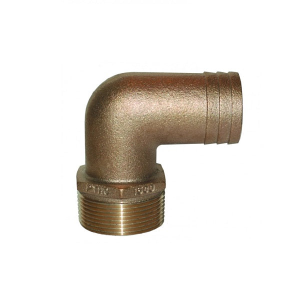 Groco 90 Deg Brz Elbow Pipe To Hose 1/2 & 5/8"