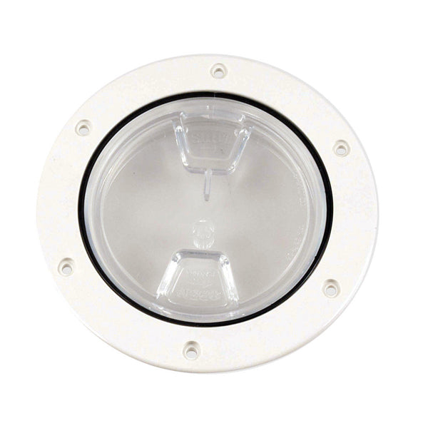 Beckson Marine Deck Plate 4" Screw Wht-Clear-Smooth