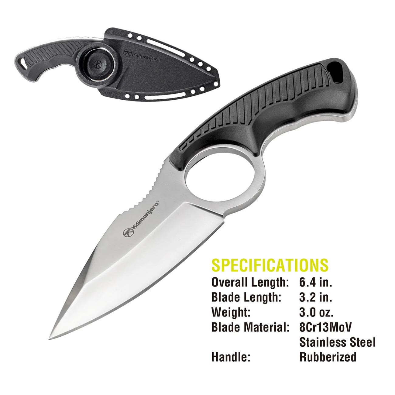 Kilimanjaro Stretta 6-3/4" Drop Point Neck Knife
