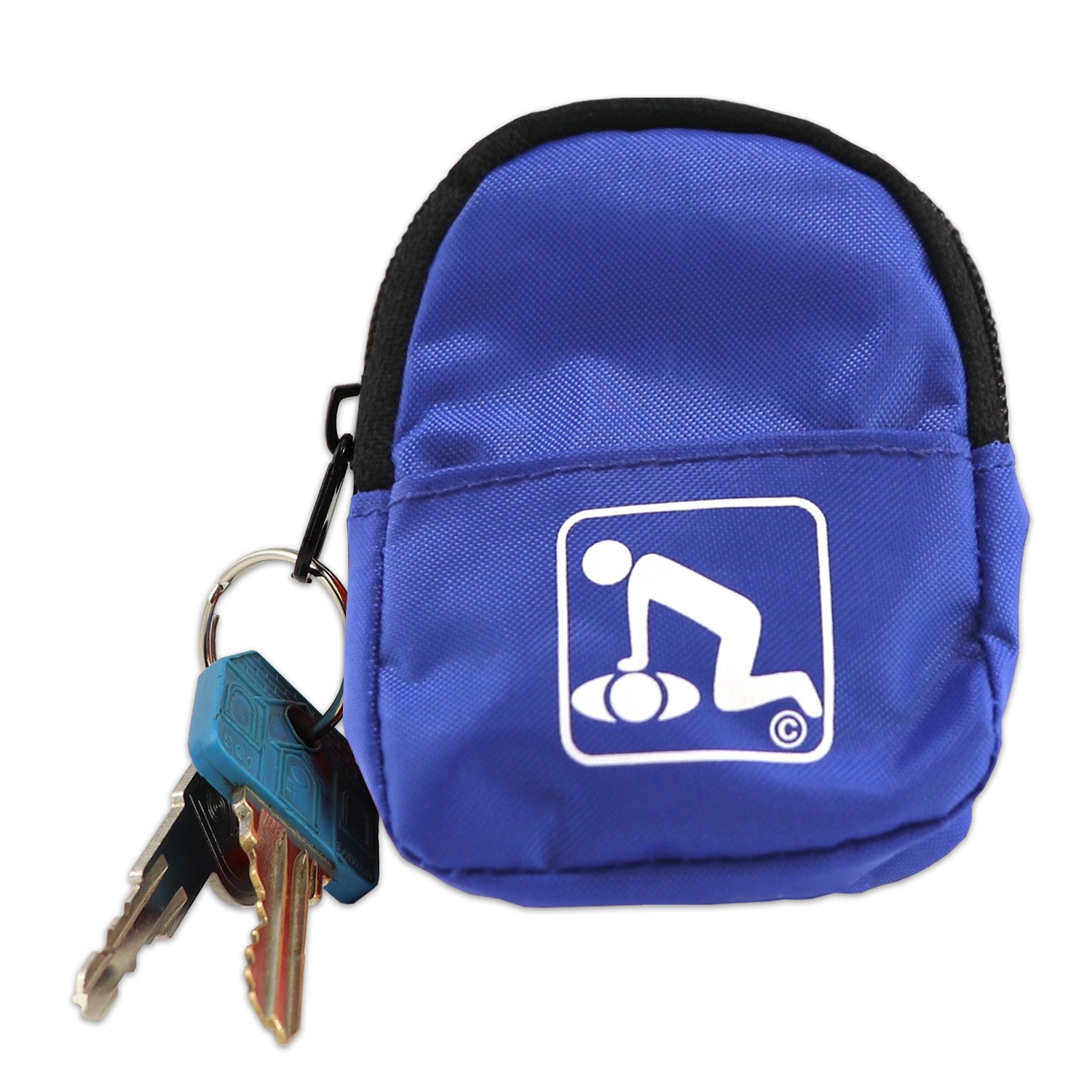 CPR Blue Beltloop Keychain Backpack with Faceshield, Gloves, and Cleansing Wipes