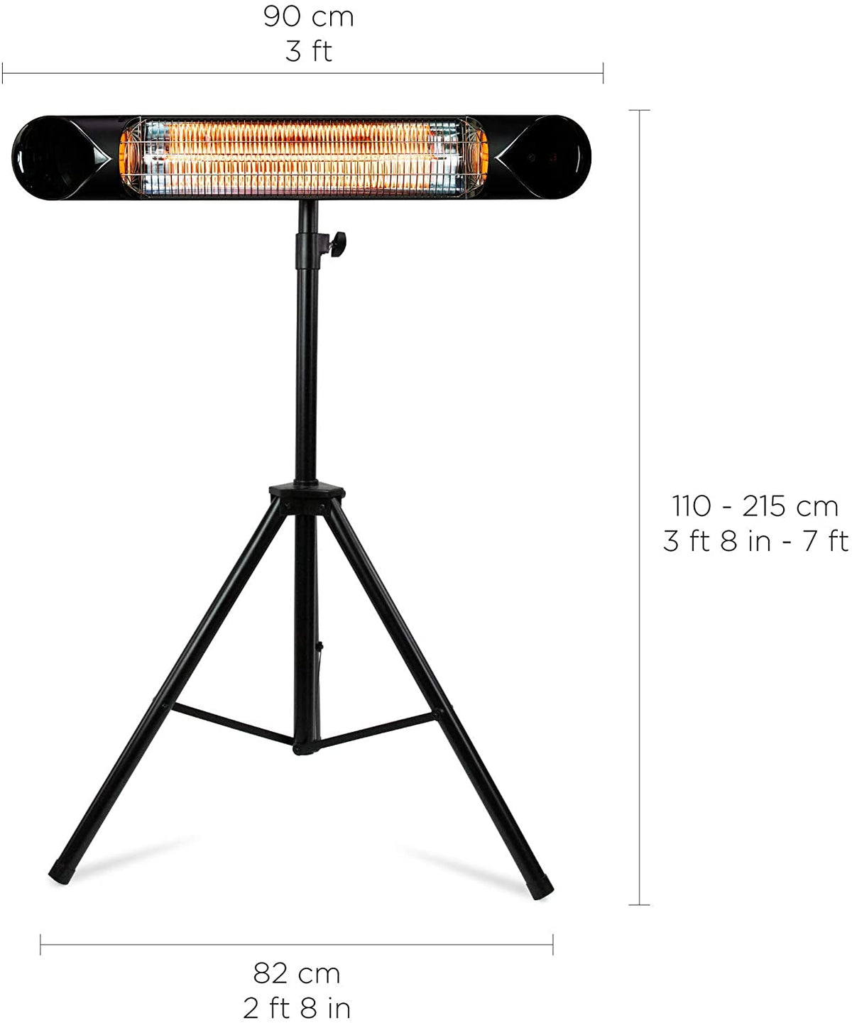 Infrared Patio Heater 1500W Indoor Outdoor Remote Control