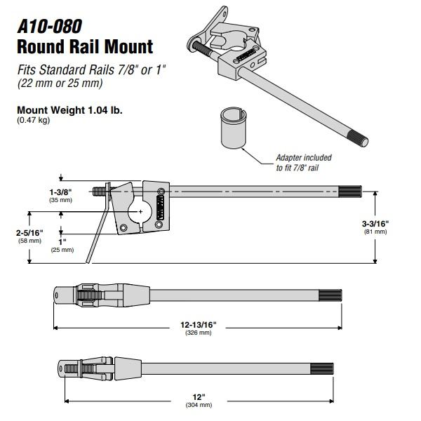 Magma Grills Round Rail Mount 7/8 Or 1"