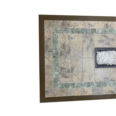 AZ Patio Heaters Rectangular Bar Height Tile Top Fire Pit with Wind Screen