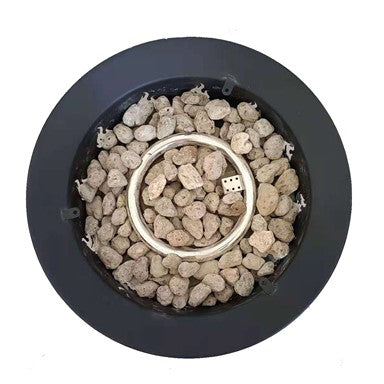 19" Round Portable Camp Fire Pit in Black