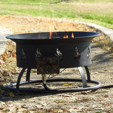 19" Round Portable Camp Fire Pit in Black