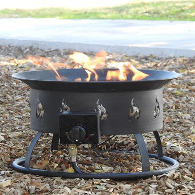 19" Round Portable Camp Fire Pit in Black