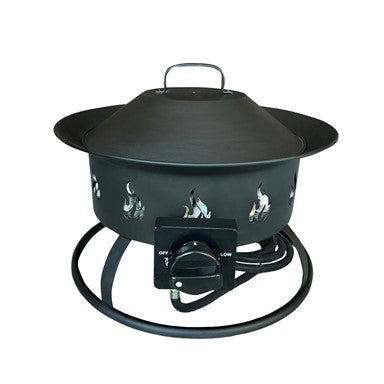 19" Round Portable Camp Fire Pit in Black