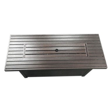 AZ Patio Heaters Outdoor Rectangle Fire Pit in Hammered Bronze with Wind Screen