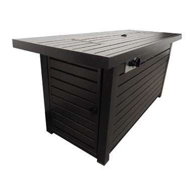 AZ Patio Heaters Outdoor Rectangle Fire Pit in Hammered Bronze with Wind Screen