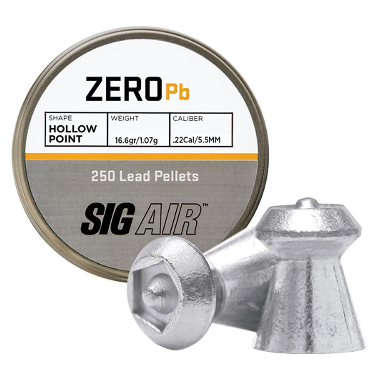 Sig Sauer .22cal GÇÿZeroGÇÖ Hollow Point Pellets - 16.6 Grain (250 Count)