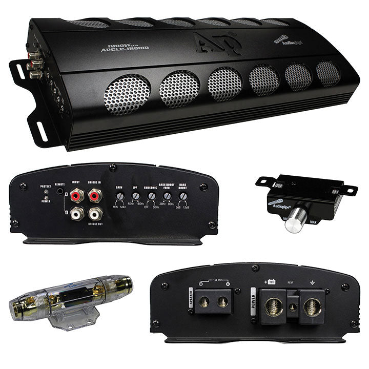 Audiopipe 1800W Class D amplifier remote woofer control