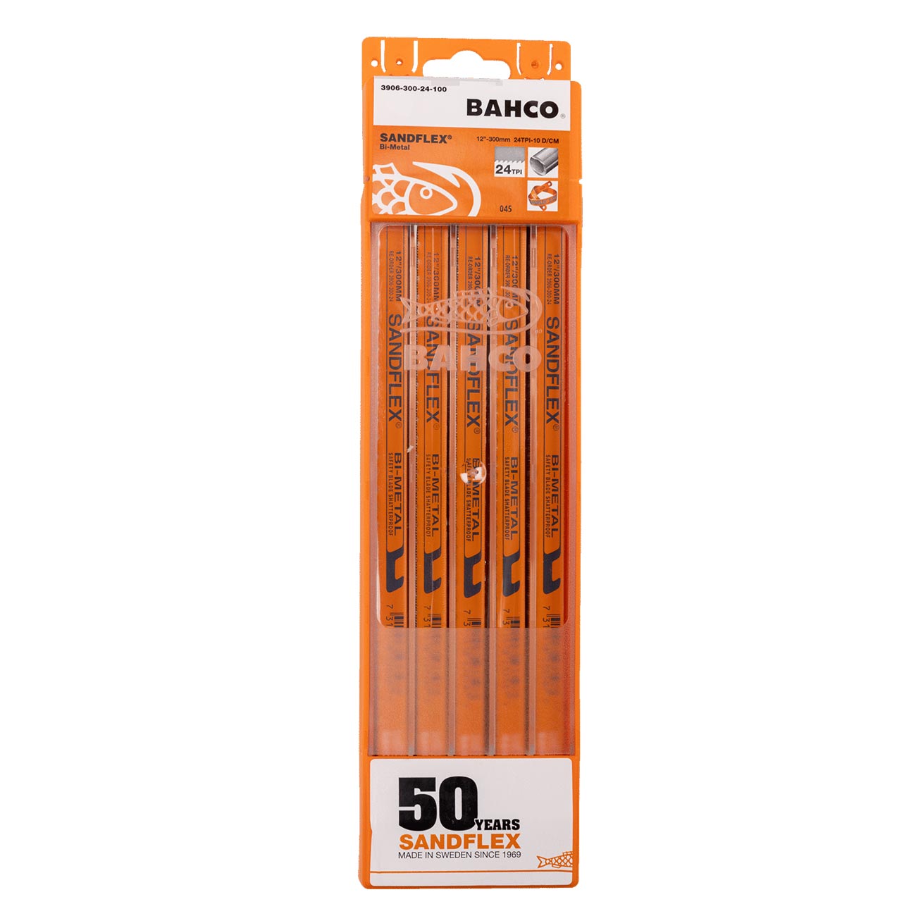 Bahco 12" Sandflex-« Bi-Metal Hand Hacksaw 24TPI Blade (5-Pack)