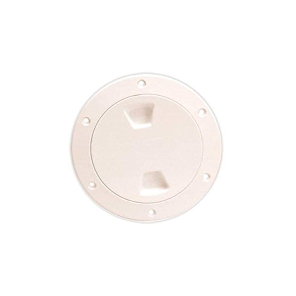 Beckson Marine Deck Plate 4" Screw Wht-Smooth