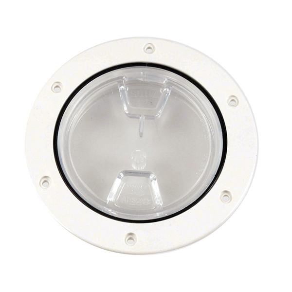 Beckson Marine Deck Plate 4" Screw Wht-Clear-Smooth
