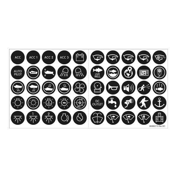 Blue Seas Label Kit - Push Button Switch