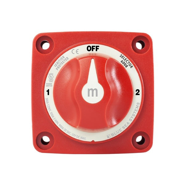 Blue Seas M Battery Switch 3 Pos - Red