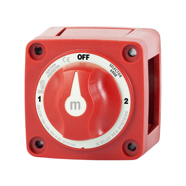 Blue Seas M Battery Switch 3 Pos - Red