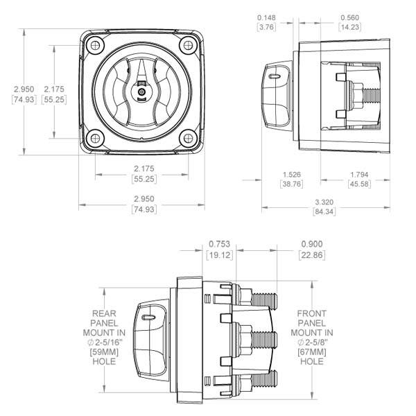Blue Seas Battery Switch M Dual Cir Plus