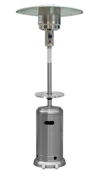 87" Tall Outdoor Patio Heater with Table - Stainless Steel