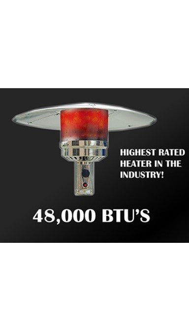 87" Tall Outdoor Patio Heater with Table - Stainless Steel