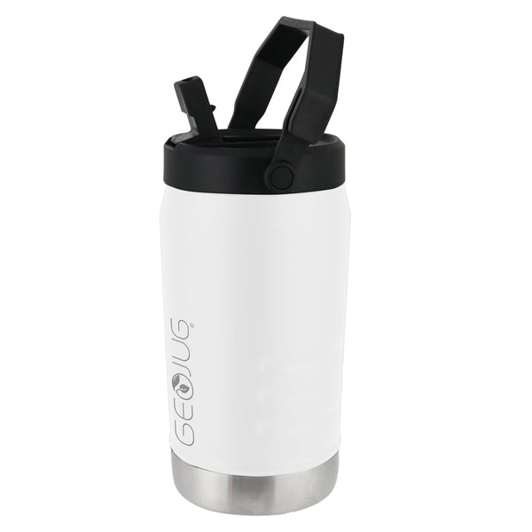Brentwood Geojug G-1900CRM Vacuum-Insulated Stainless Steel Sports Water Jug with Spout Straw Lid, and Handle with Fence