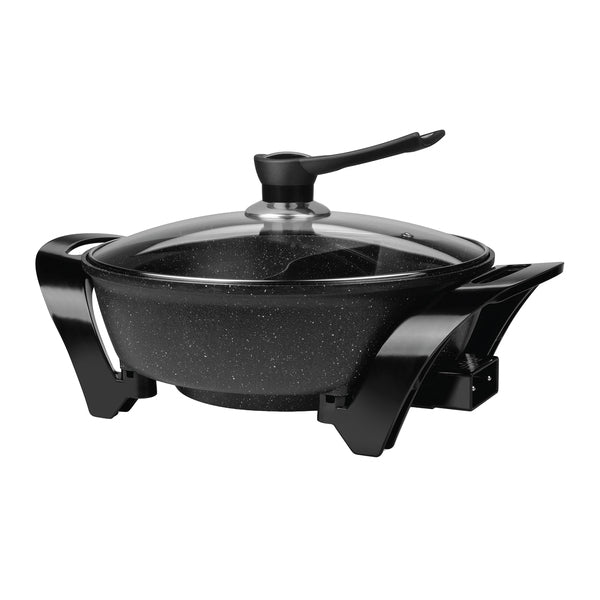 Brentwood SK-72BK 6-Qt. 1,600-Watt Electric Nonstick Shabu Shabu Hot Pot with Divider
