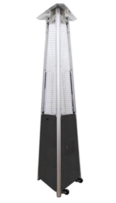 Tall Commercial Triangle Glass Tube Heater - Hammered Silver